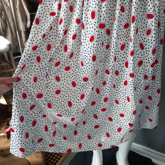 Vintage Eclectic Abstract Dot Dress - Red and White - Picture 10 of 12